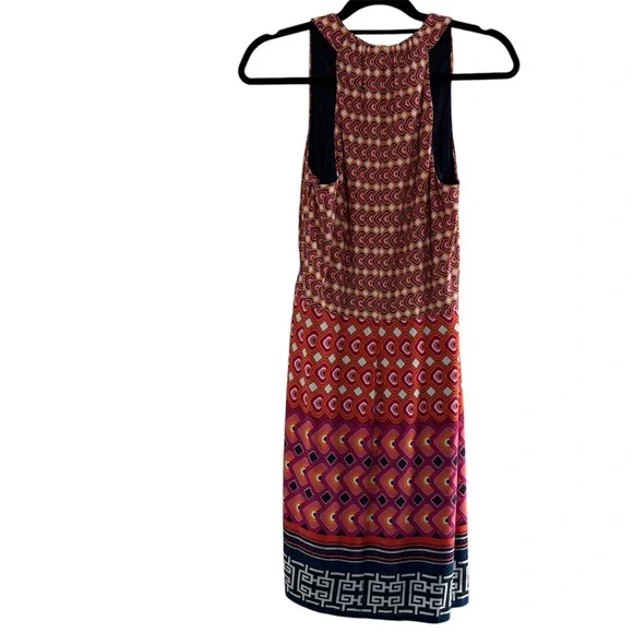 laundry by Shelli Segal Pop Orange Multi Sleeveless Halter Dress Lined Size 10 - Picture 5 of 10